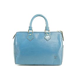 Louis Vuitton Speedy 25 17lk0102 Blue Epi Leather Satchel