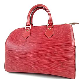 Louis Vuitton Red Epi Leather Speedy 25 860252