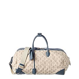 Louis Vuitton Limited Edition Blue Monogram Denim Speedy Round Bandouliere 282lvs512