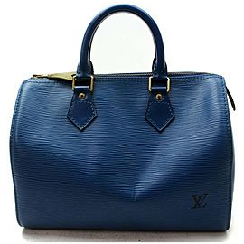 Louis Vuitton Blue Epi Speedy 30 Boston MM 861055