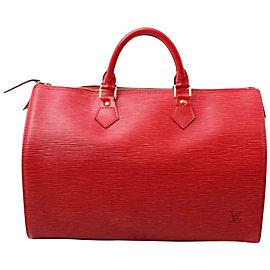 Louis Vuitton Red Epi Leather Speedy 35 Boston GM 861365