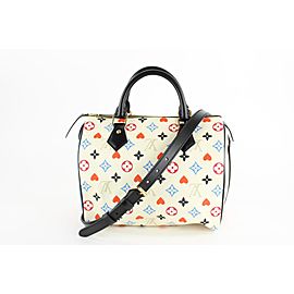 Louis Vuitton Poker Game On Multicolor White Speedy Bandouliere 25 Strap 3LVS129