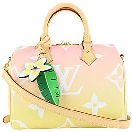 Louis Vuitton Pink x Yellow Giant Monogram By the Pool Speedy Bandouliere 25 811lvs4