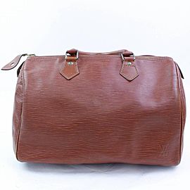 Louis Vuitton Speedy Kenya 30 866818 Brown Leather Satchel