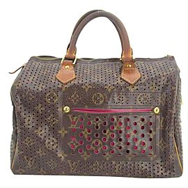 Louis Vuitton Limited Perforated Monorgam Fuchsia Speedy 30 Bag 275lvs512