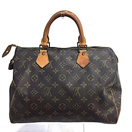 Louis Vuitton Speedy Monogram 30 234662 Brown Coated Canvas Satchel