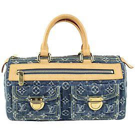 Louis Vuitton Limited Blue Monogram Denim Neo Speedy 1123lv37