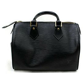 Louis Vuitton Speedy Noir 25 872843 Black Epi Leather Satchel