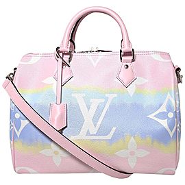 Louis Vuitton Rare Pink Escale Tye Dye Speedy Bandouliere 30 with Strap 859691