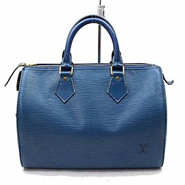 Louis Vuitton Speedy Toledo 25 868432 Blue Epi Leather Satchel