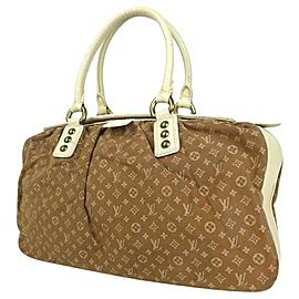 Louis Vuitton Speedy Trapeze Gm Boston 872426 Brown Monogram Mini Lin Canvas Satchel