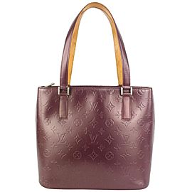 Louis Vuitton Bordeaux Monogram Vernis Mat Stockton Zip Tote Bag 1013lv22