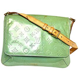 Louis Vuitton Thompson Monogram Vernis 18lva64 Green Patent Leather Shoulder Bag