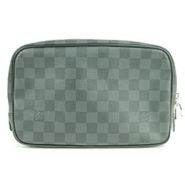 Louis Vuitton Toilet Pouch Trousse Damier Graphite Gm Toiletry Toilette 20lk0102 Black Coated Canvas Clutch