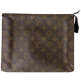 Louis Vuitton Toiletry Pouch Poche Monogram 26 A Toilette 7lva627 Brown Coated Canvas Clutch