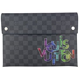 Louis Vuitton Virgil Abloh Damier Graphite Alpha Pochette GM Toiletry Pouch 99lv81