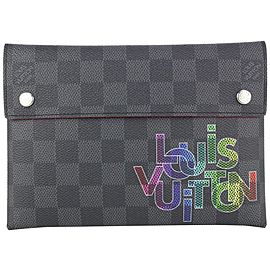 Louis Vuitton Virgil Abloh Damier Graphite Alpha Pochette MM Toiletry Pouch 99LV80