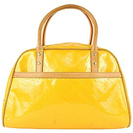 Louis Vuitton Yellow Monogram Vernis Tompkins Square Dome Boston Bag 927LV3