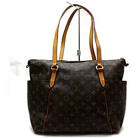 Louis Vuitton Totally 872121 Monogram Pm Zip Brown Coated Canvas Tote