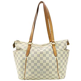 Louis Vuitton Totally Pm Zip 870953 White Damier Azur Canvas Tote