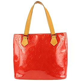 Louis Vuitton Red Monogram Vernis Houston Zip Tote Bag 636lvs617