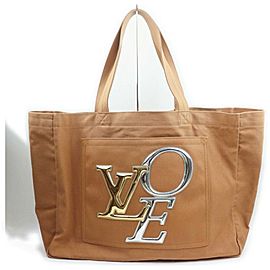 Louis Vuitton Ultra Rare Light Brown Lvoe Thats Love Tote Bag 862316