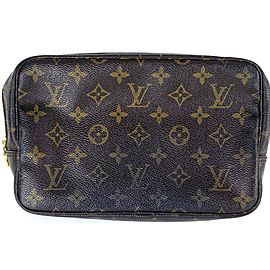 Louis Vuitton Trousse Monogram 23 Toilette Comsetic 12la528 Brown Coated Canvas Clutch