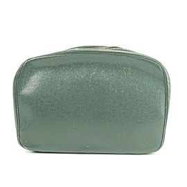 Louis Vuitton Trousse Toilery Pouch Gm 232555 Green Taiga Leather Wristlet