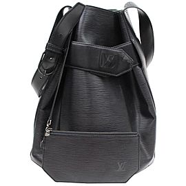 Louis Vuitton Sac D&#39;epaule Twist Bucket Hobo Noir with Pouch 869137 Black Leather Shoulder Bag