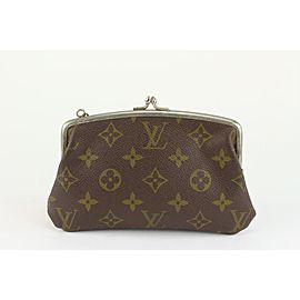 Louis Vuitton Monogram Kisslock Pouch French Twist Purse 123lv37