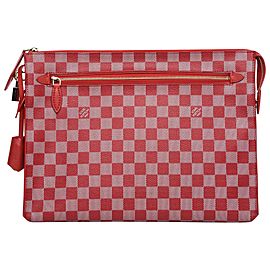 Louis Vuitton Ultra Rare Red Damier Couleurs Kit Clutch Carmine 863277