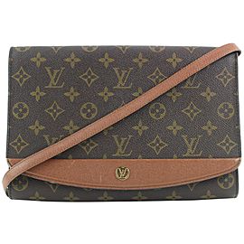 Louis Vuitton Ultra Rare Monogram Bordeaux MM GM Flap 2way Bag 149lvs25