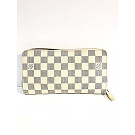 Louis Vuitton White Damier Azur Organizer Zippy Zip Around Continental 235504 Wallet