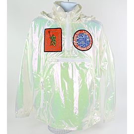 Louis Vuitton White Iridescent Ss19 Virgil Abloh Transparent Patches Windbreaker 12lz1023 Jacket