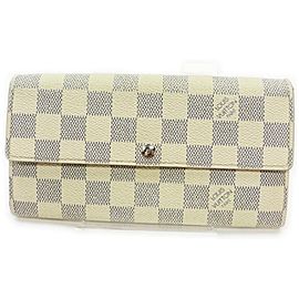 Louis Vuitton Damier Azur Sarah Long Wallet Portefeuille Tresor 862200