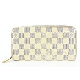 Louis Vuitton Damier Azur Zippy Wallet Zip Around 4lvs17