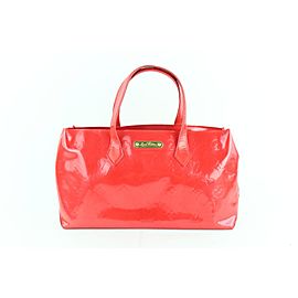 Louis Vuitton Wilshire Monogram Vernis Pm 231159 Red Patent Leather Tote