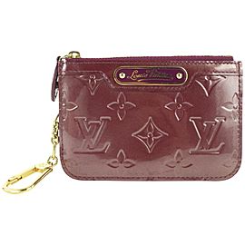 Louis Vuitton Amarante Monogram Vernis Key Pouch NM Pochette Cles Keychain 7lvs421