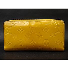 Louis Vuitton Yellow Zippy Jaune Passion Monogram Vernis 216304 Wallet