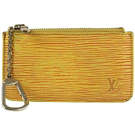 Louis Vuitton Rare Yellow Epi Leather Pochette Cles Key Pouch Keychain 25lvs1223