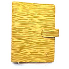 Louis Vuitton Yellow Epi Leather Medium Ring Agenda MM Diary Cover 862323