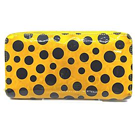 Louis Vuitton Yellow Kusama Infinity Pumpkin Dots Zippy Wallet Zip Around 862217