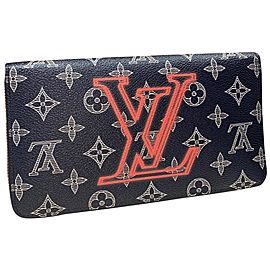 Louis Vuitton Zippy Organizer Upsidedown Monogram Ink Extra Large Wallet 999888 Blue Coated Canvas Clutch