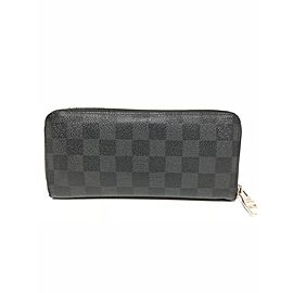 Louis Vuitton Zippy Wallet Damier Graphite Zip Around 235763 Black Coated Canvas Clutch