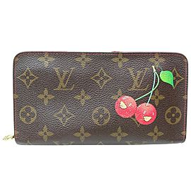 Louis Vuitton Zippy Wallet Monogram Cherry Murakami Cerises Monogram 871514 Brown Coated Canvas Clutch