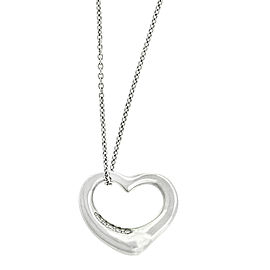 Tiffany & Co. Elsa Peretti Platinum Diamond Heart Necklace