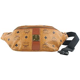 MCM Cognac Monogram Visetos Belt Bag Fanny Pack Waist Pouch 1mcm39lm