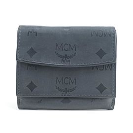 MCM Monogram Visetos Compact Wallet Black 20MK0113