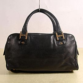 Mcm Boston 869322 Black Leather Shoulder Bag