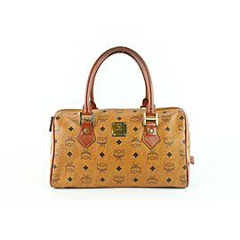 MCM Cognac Monogam Visetos Boston 858922A